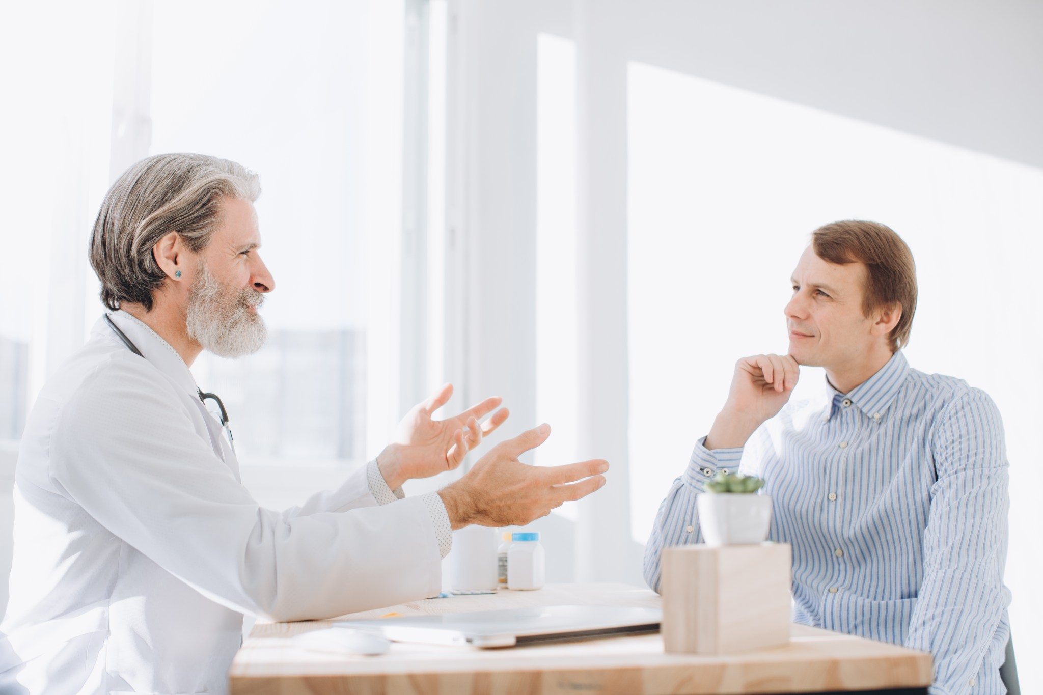 Doctor speaking with a patient during a medical consultation